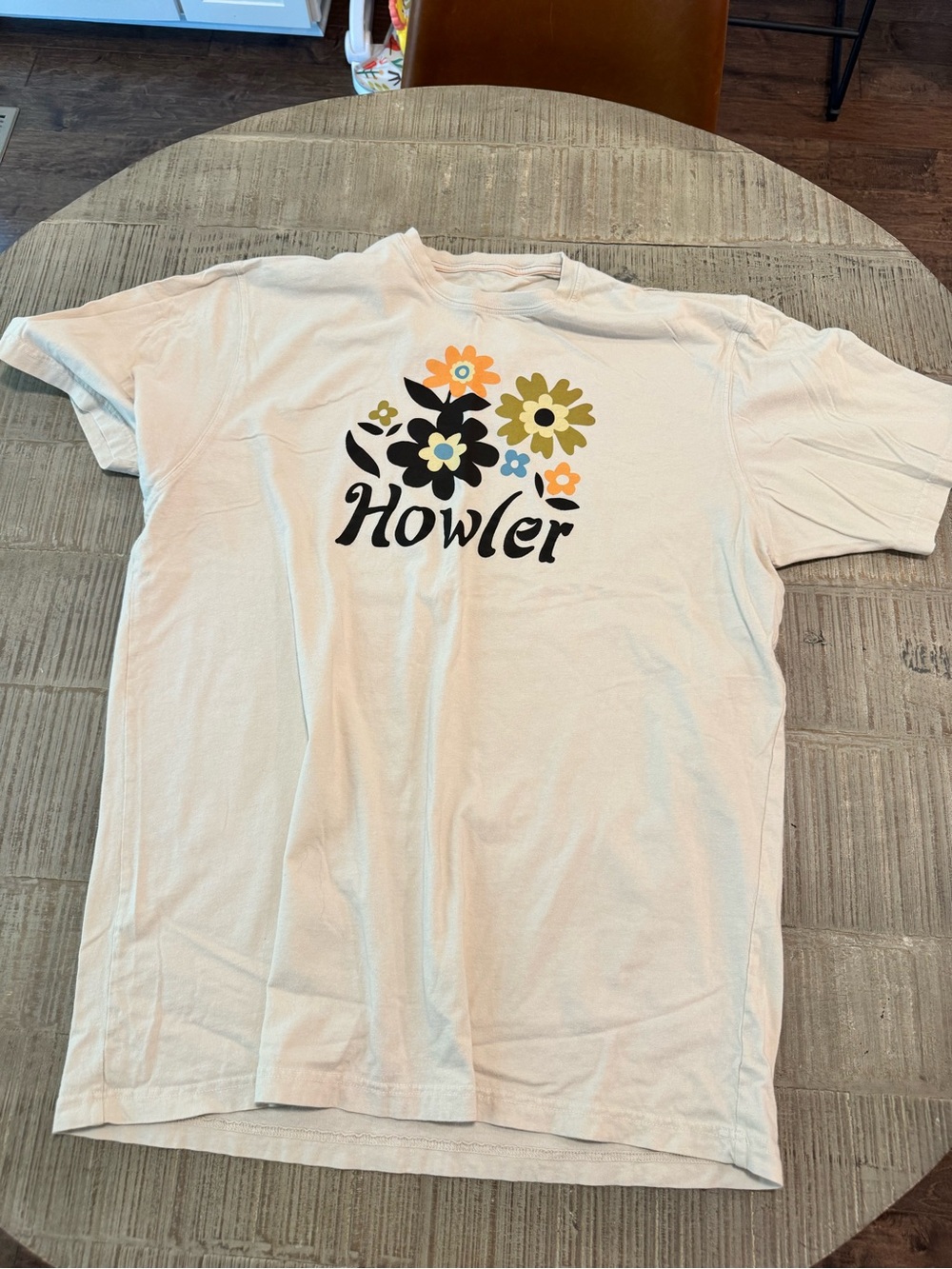 Howler Brothers White Tee with Floral Logo